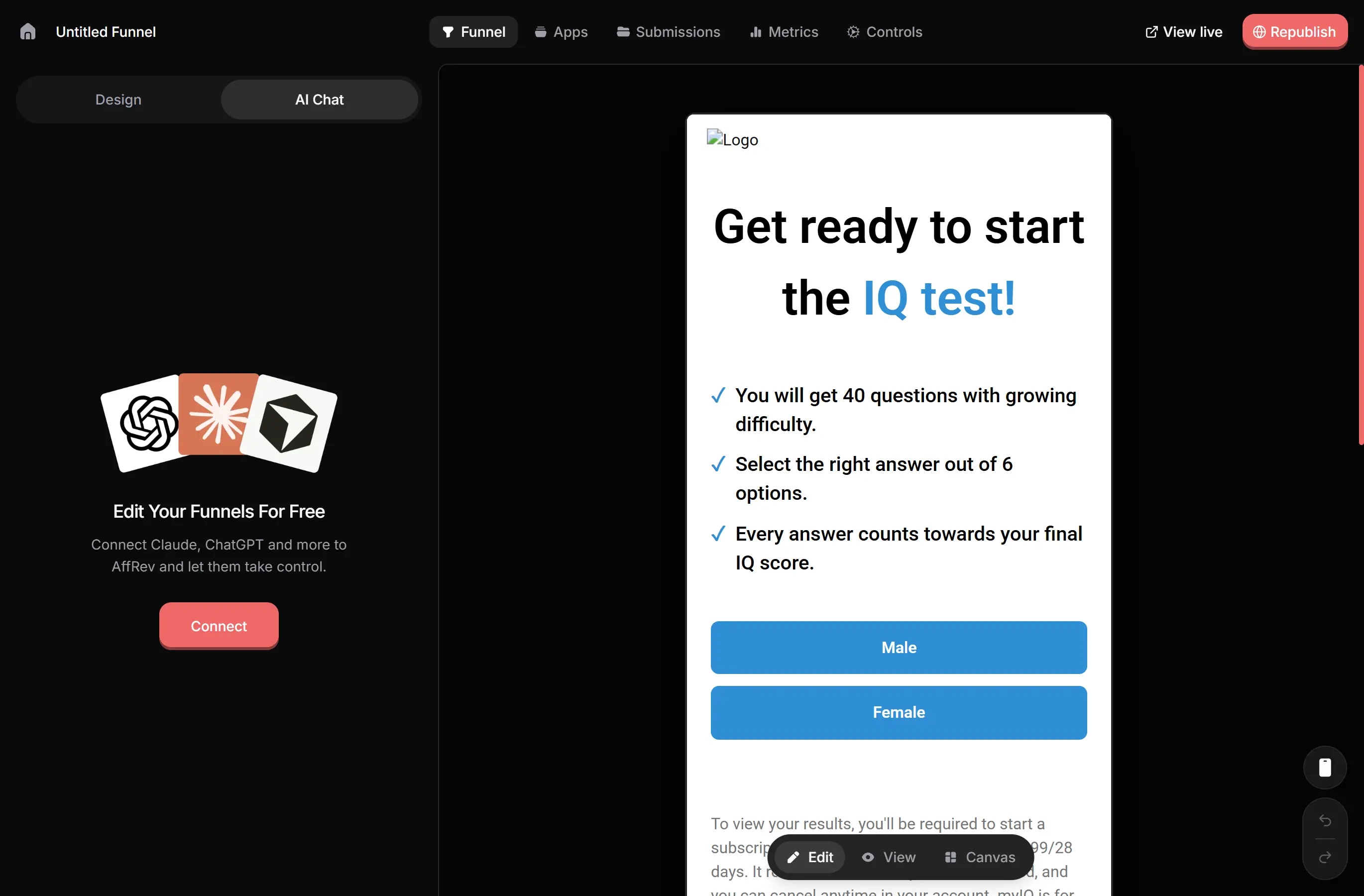 AffRev funnels builder