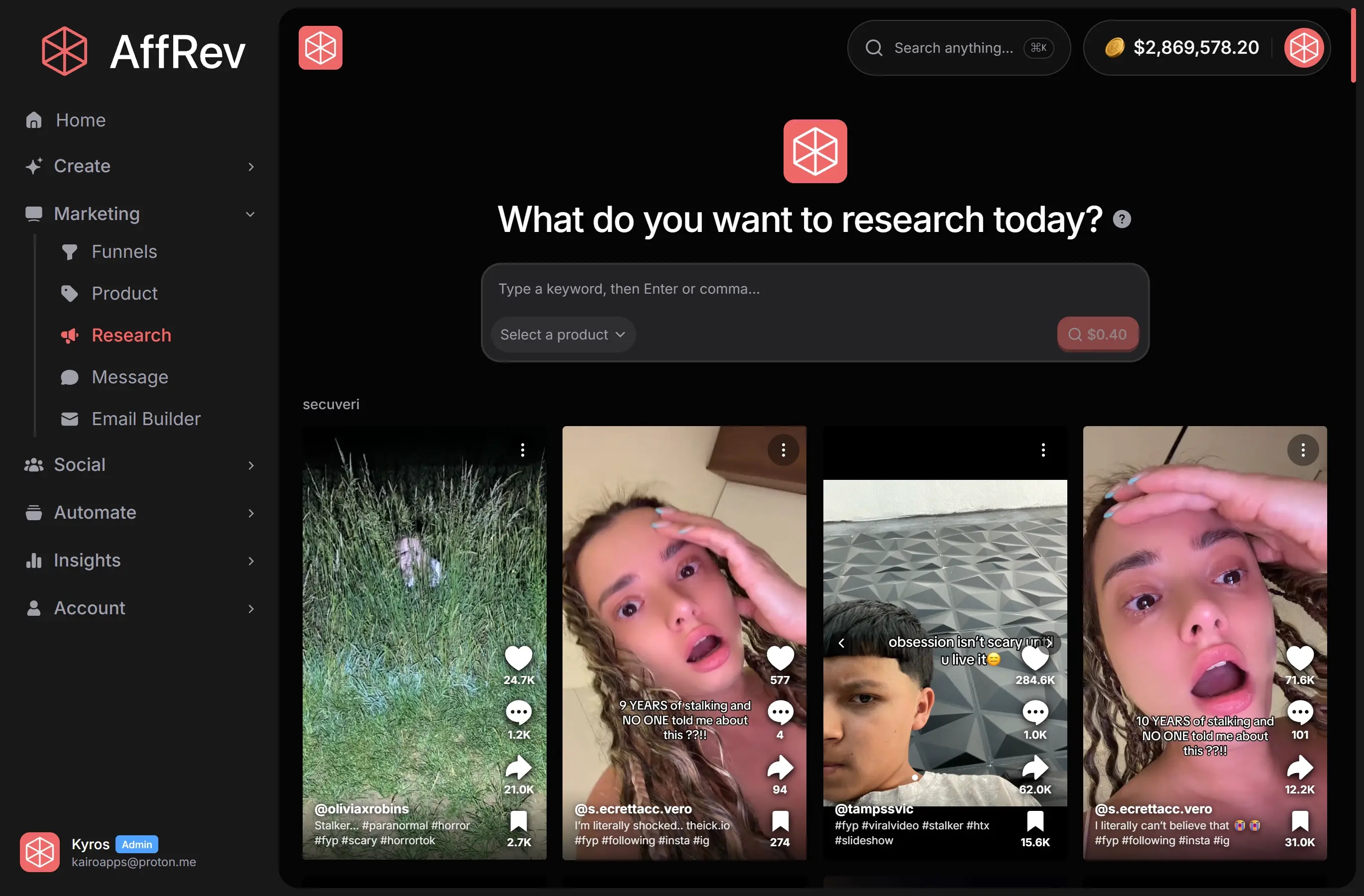AffRev research tool